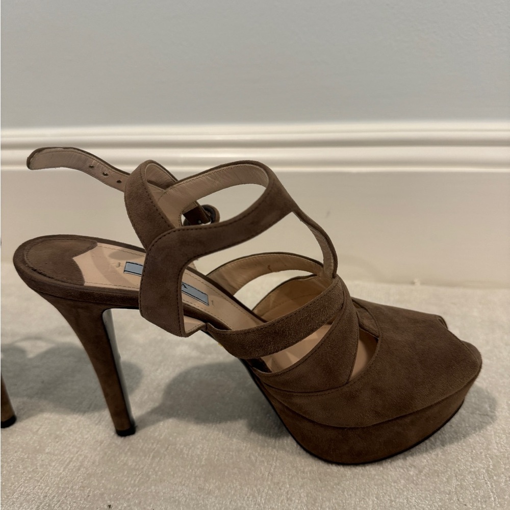 Prada Suede Platform Sandals